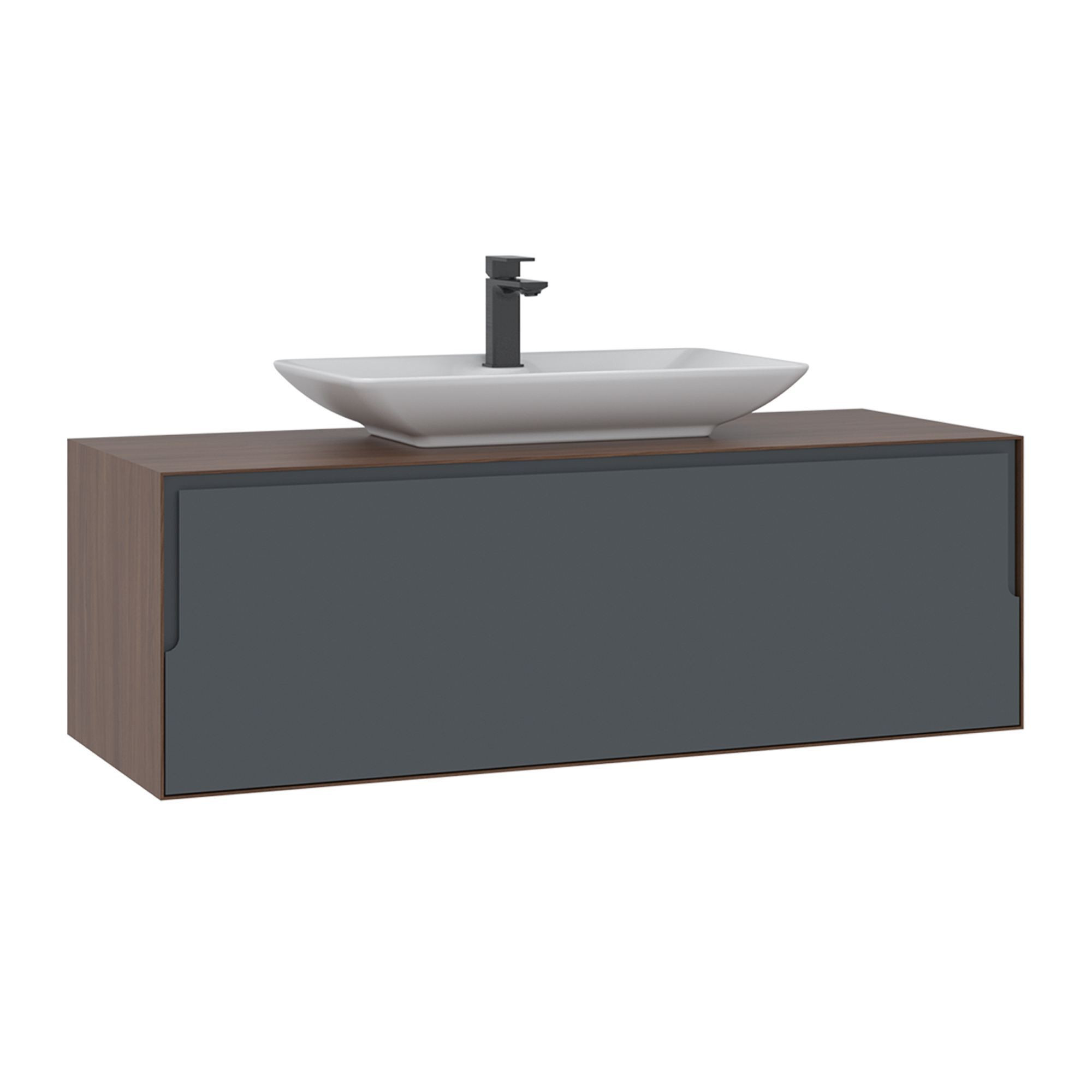 Meuble Vasque "craft 120" - 120 X 50 X 40 Cm - Walnut / Anthracite