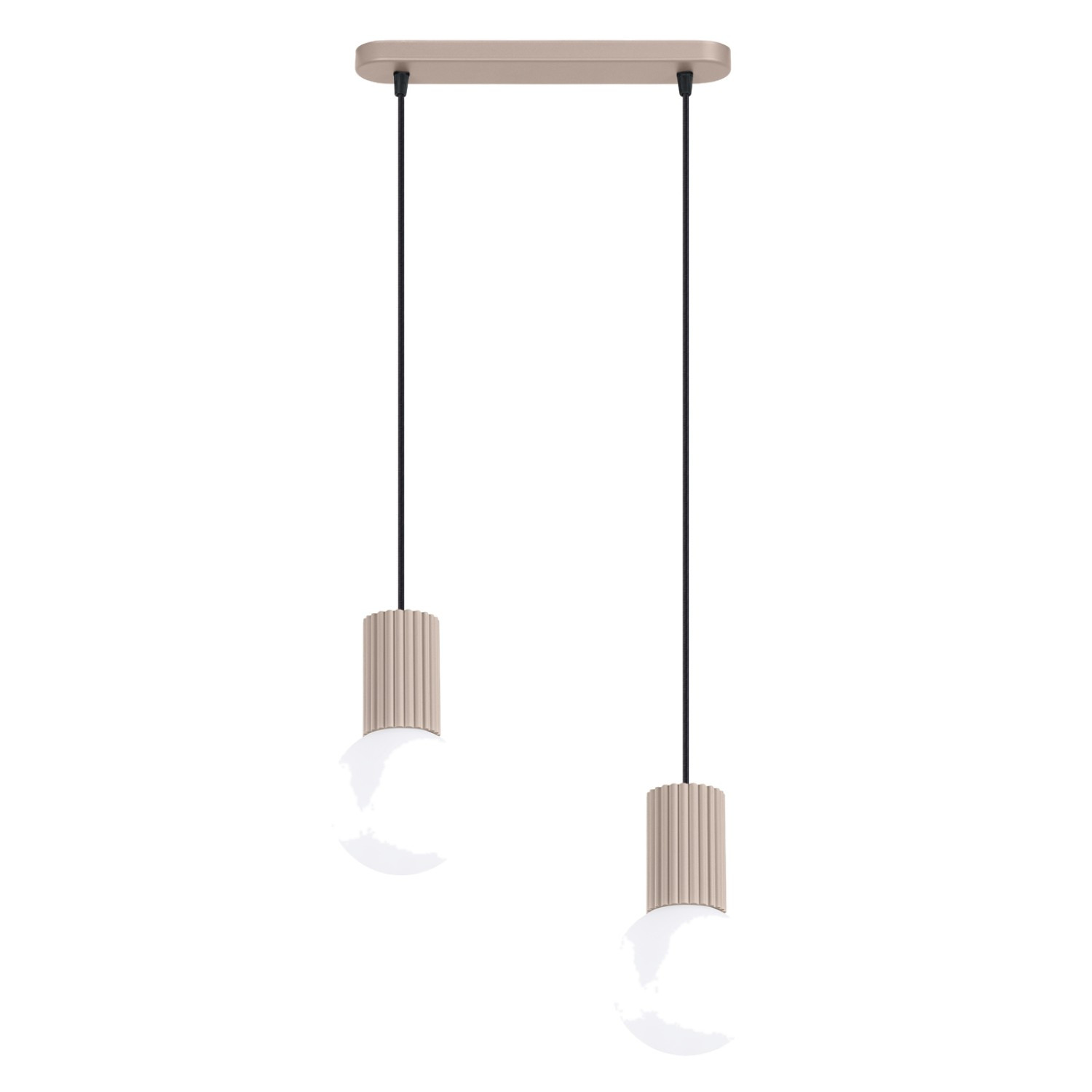Suspensions Halo Aluminium/verre Taupe 2xg9 33.5cm Sollux