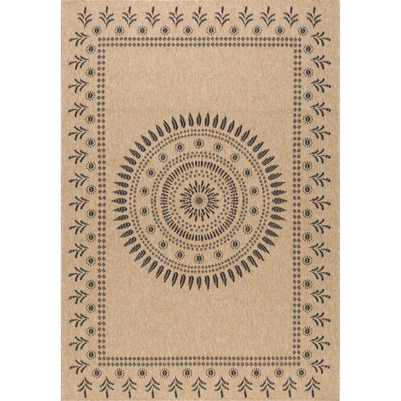 Tapis Tissé Extérieur Intérieur Nature Jute - Rond Ø 80 Cm