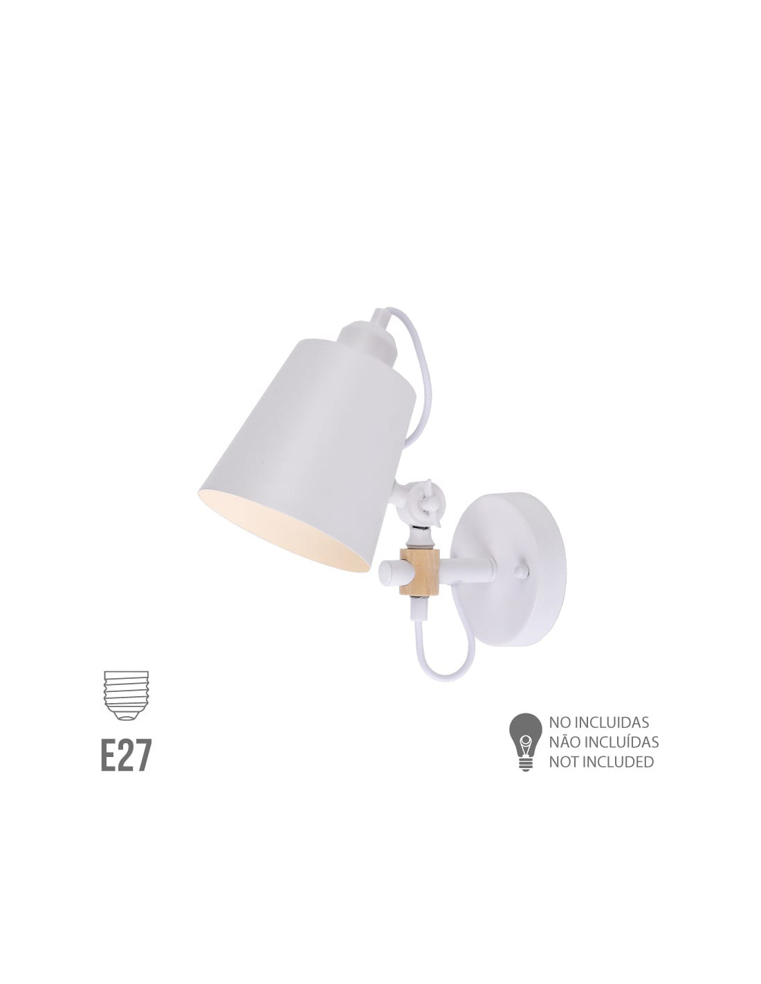 Lampe Murale Edm Vintage Blanc E27