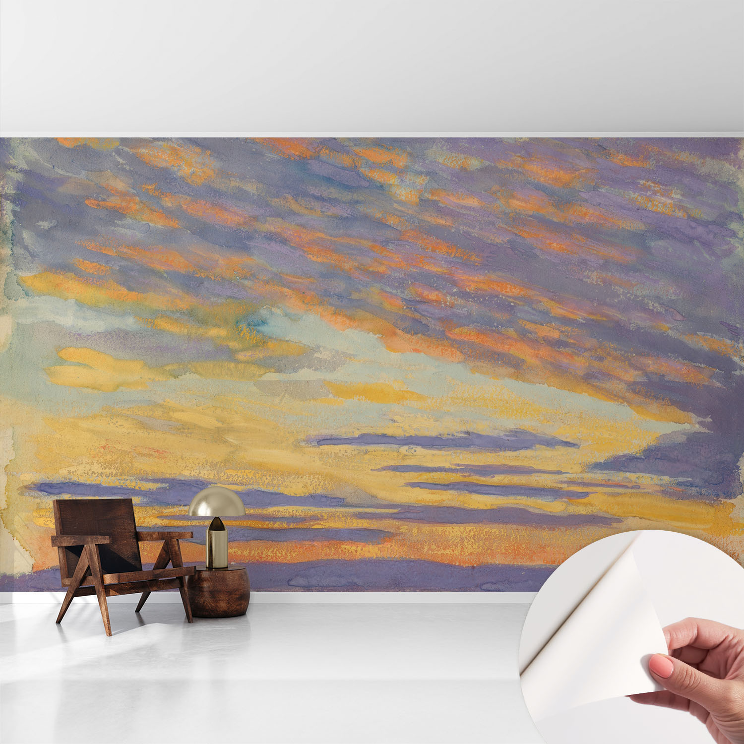Papier Peint Autocollant Décoratif À Motifs Pour Salon Chambre Et Bureau Tapete Adhésif Pour Décoration Ciel Pastel 416x254 Cm