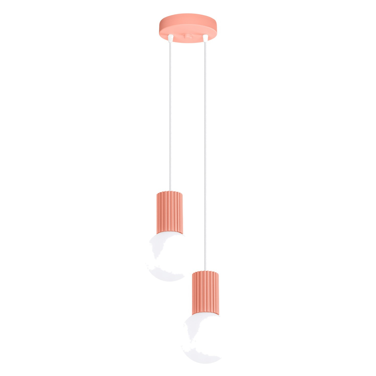 Suspensions Halo Aluminium/verre Pêche 2xg9 15cm Sollux
