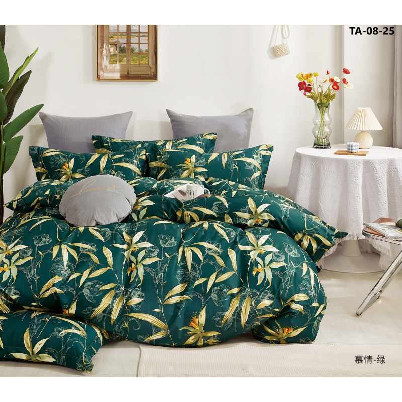 Parure De Couette "imprimé Double Face" Percale De Coton Peigné 80 Fils/cm² Pour Lit 140 À 160 - Parure 240 Th-08-25 -