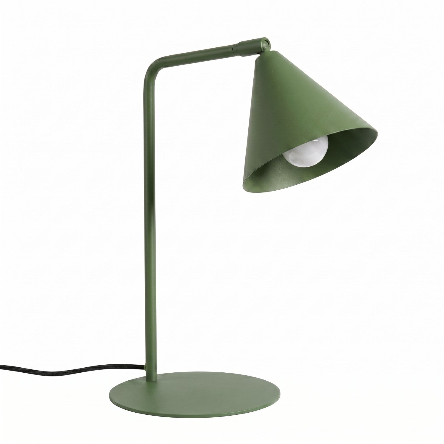 Lampe De Bureau Minimaliste Verte Olive À Abat-jour Conique Orientable 1xe14 10w Nox Sollux Lighting