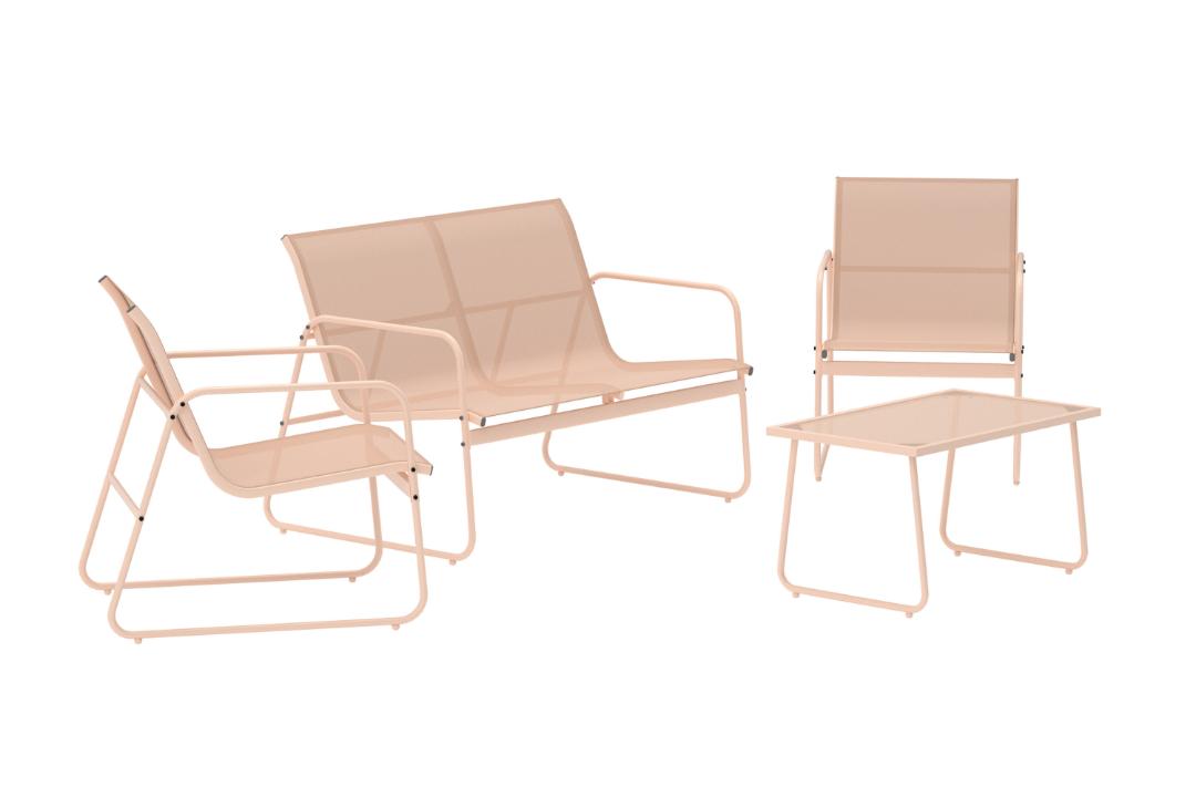 Salon De Jardin 4 Places "scopello" 110cm Beige