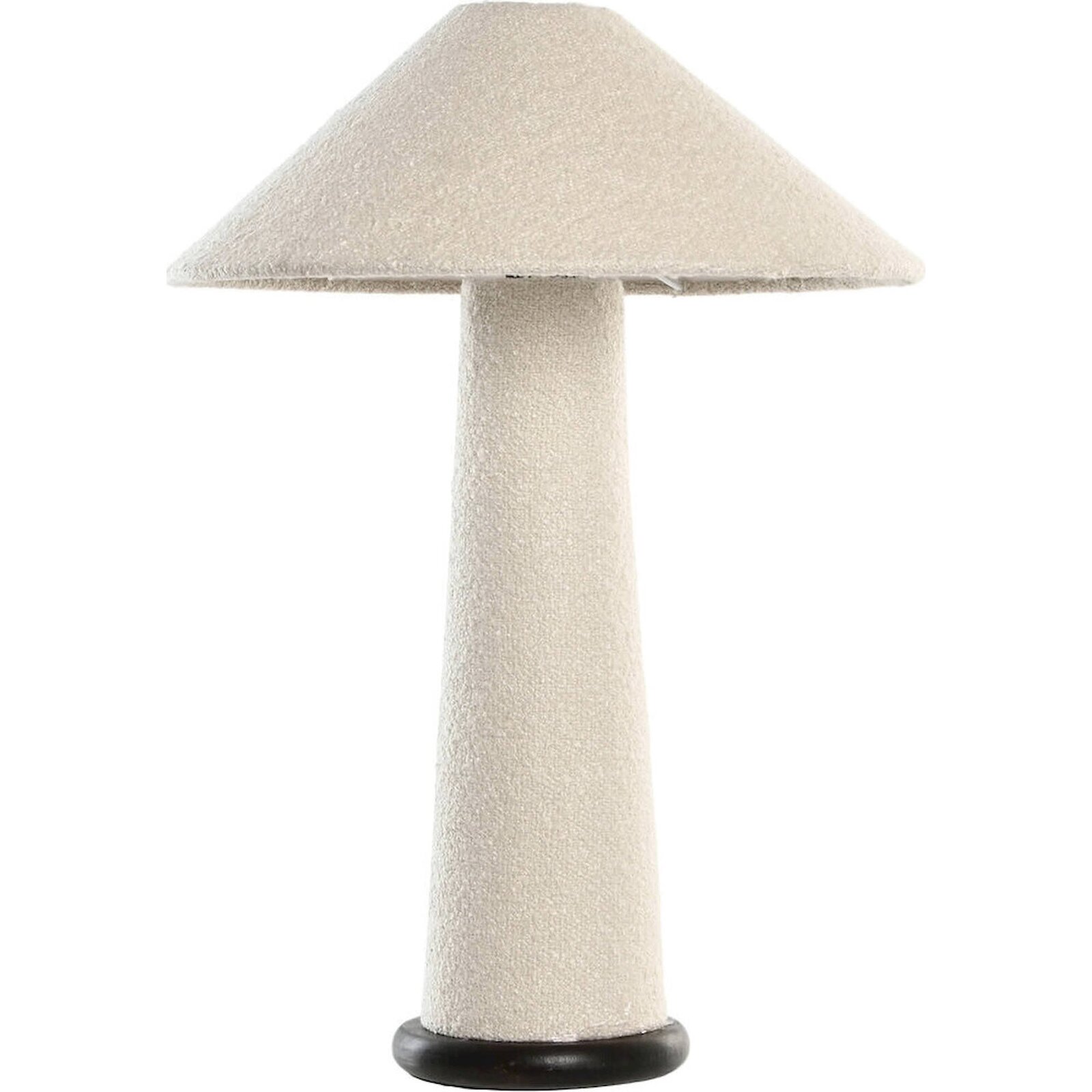 Lampe De Table Moderne Blanche En Métal Et Polyester Style Épuré - Blanc Crème Et Base Noire