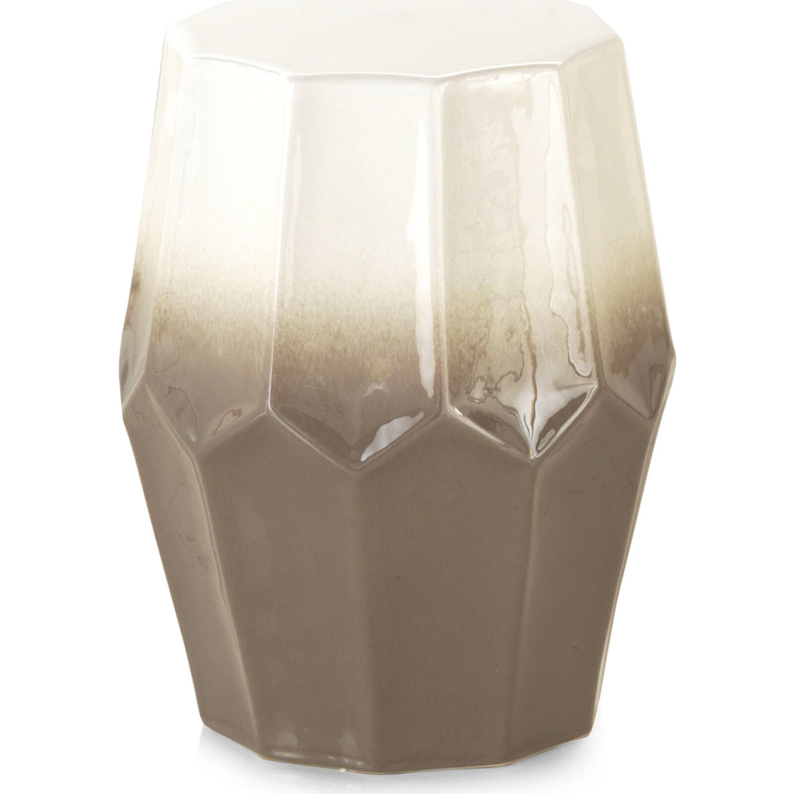 Tabouret Céramique Marron Finition Brillante Élégant Et Raffiné - Marron Dégradé Beige Clair
