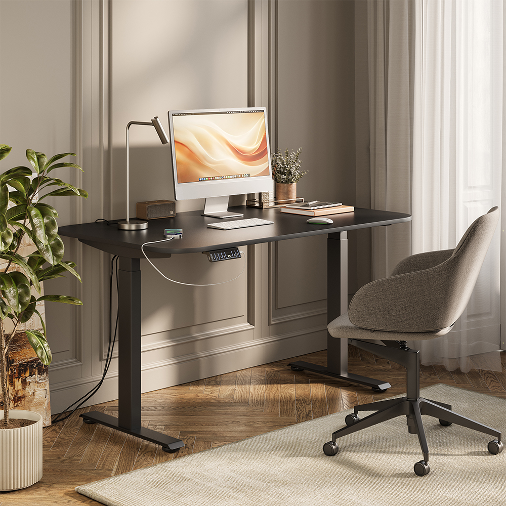 Bureau Elevate, Noir/anthracite, 140x80cm 2 Moteurs, Vicco
