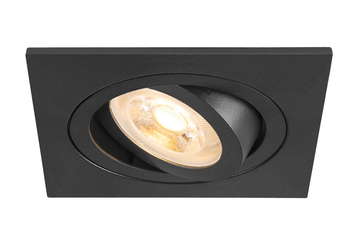 Spot Encastré New Tria® 75 Int Carré Orientable Noir Gu10 10w Ip 20 - Slv - 1007378
