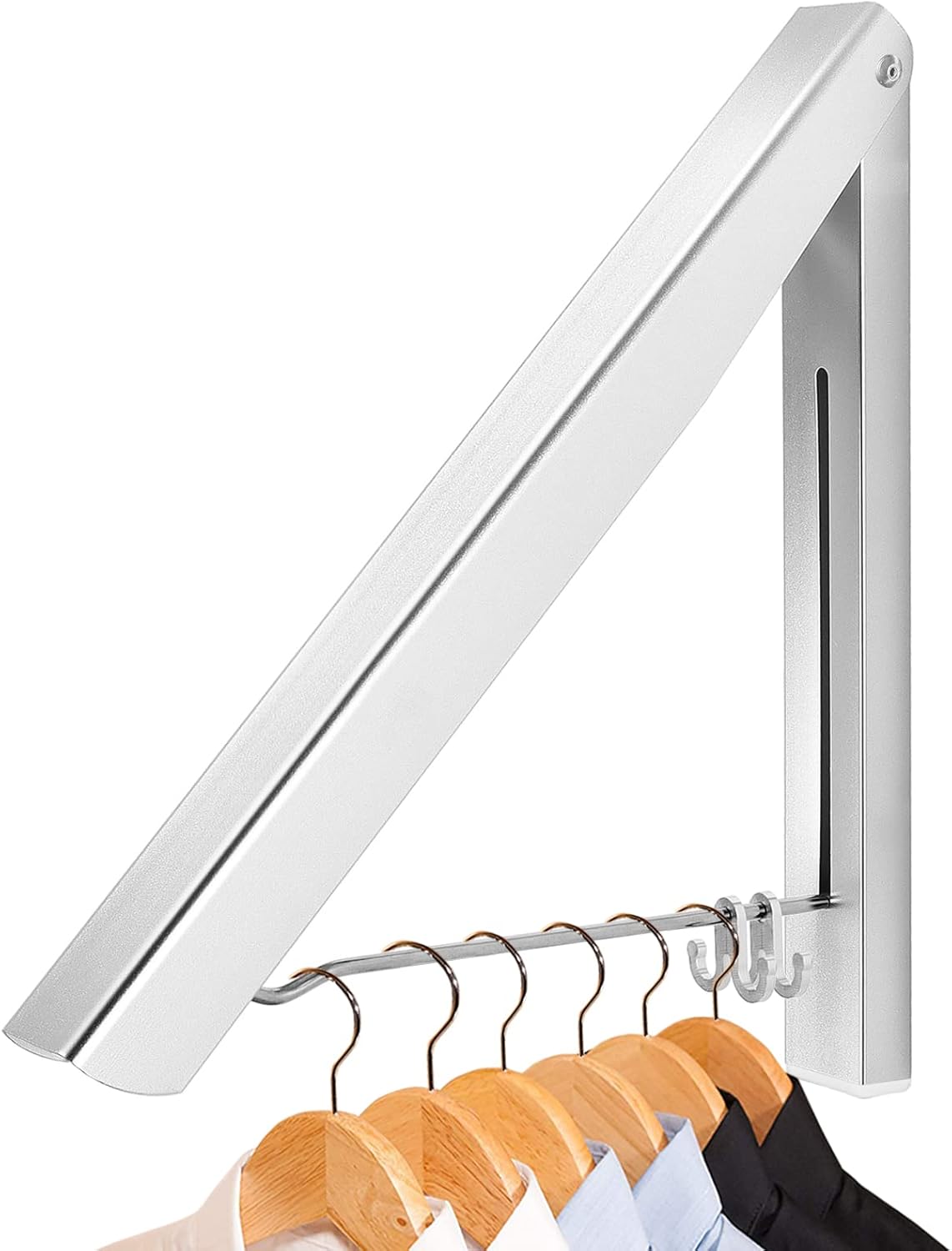 Étendoir Mural Pliable, Aluminium Cintre Mur Rétractable Organisateur Crochet, Cintre Caché Mural Pliant Économie D'Espace Pour Hôtel, Bureau, Chambre