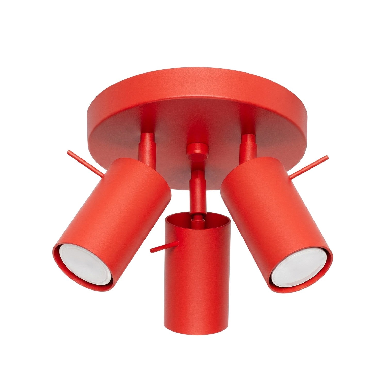 Plafonnier Moderne Rond Rouge 3 Spots Gu10 3x10w Ring Sollux Lighting