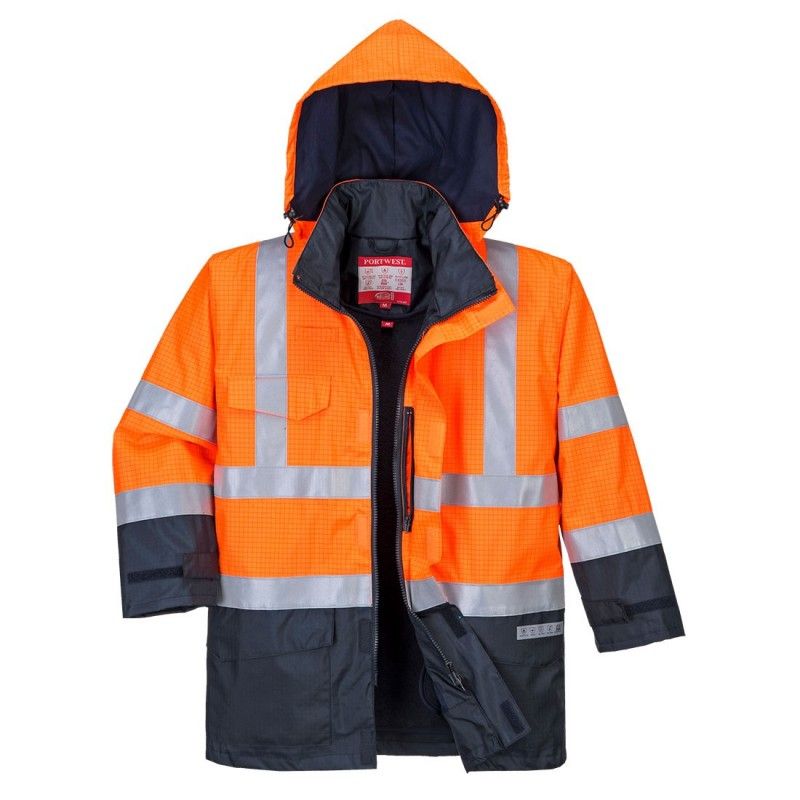 Parka Hv Bizflame Rain Multi-risques Orange/marine 3xl