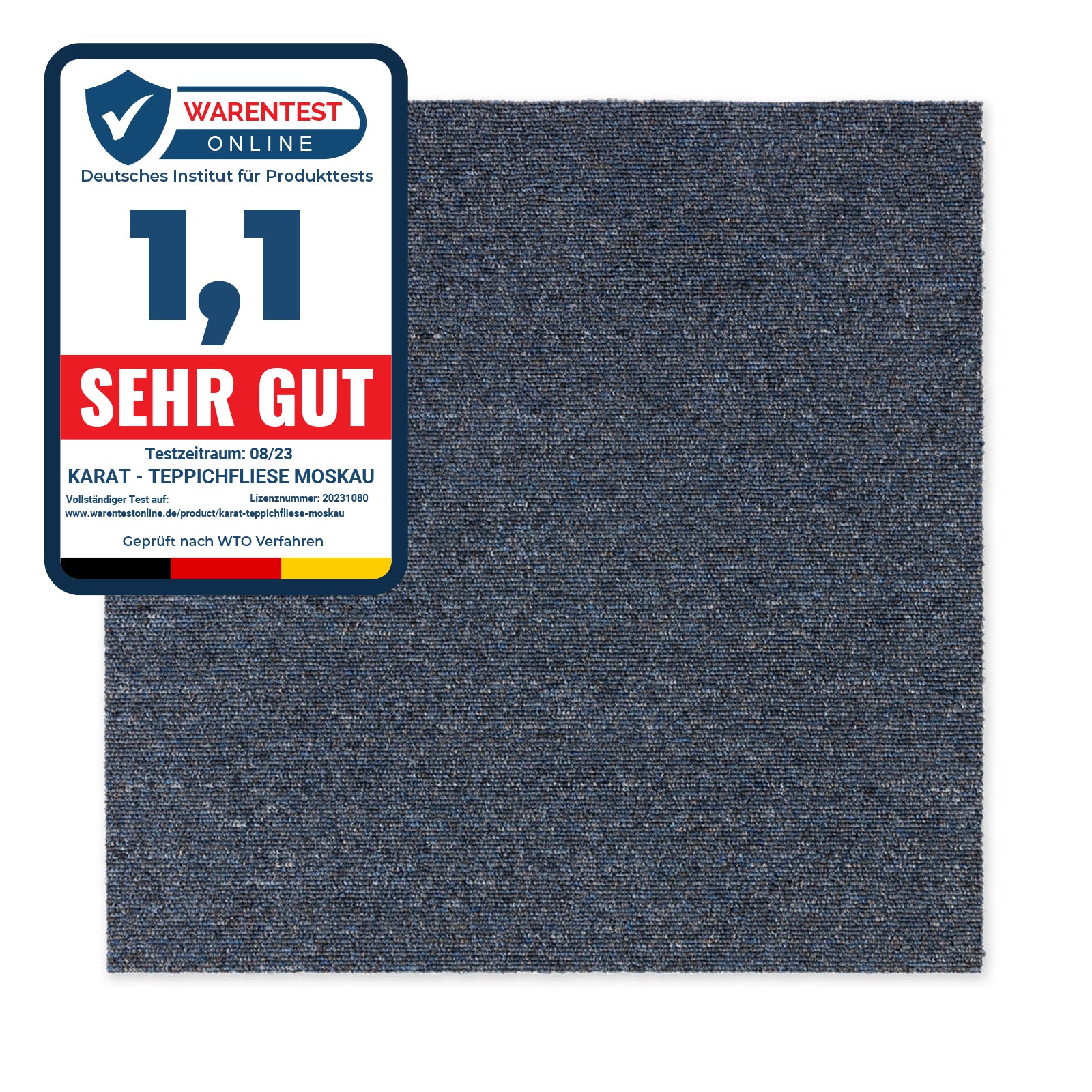 Karat - Dalles De Moquette Autoportantes Moscou, Bleu 50 X 50 Cm