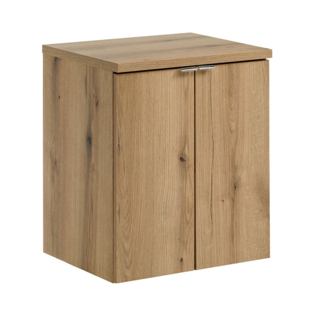 Ensemble De Salle De Bain Suspendu Vano Aspect Chêne 50cm: Meubles Sous Vasque À Placards + Plan Pour Vasque