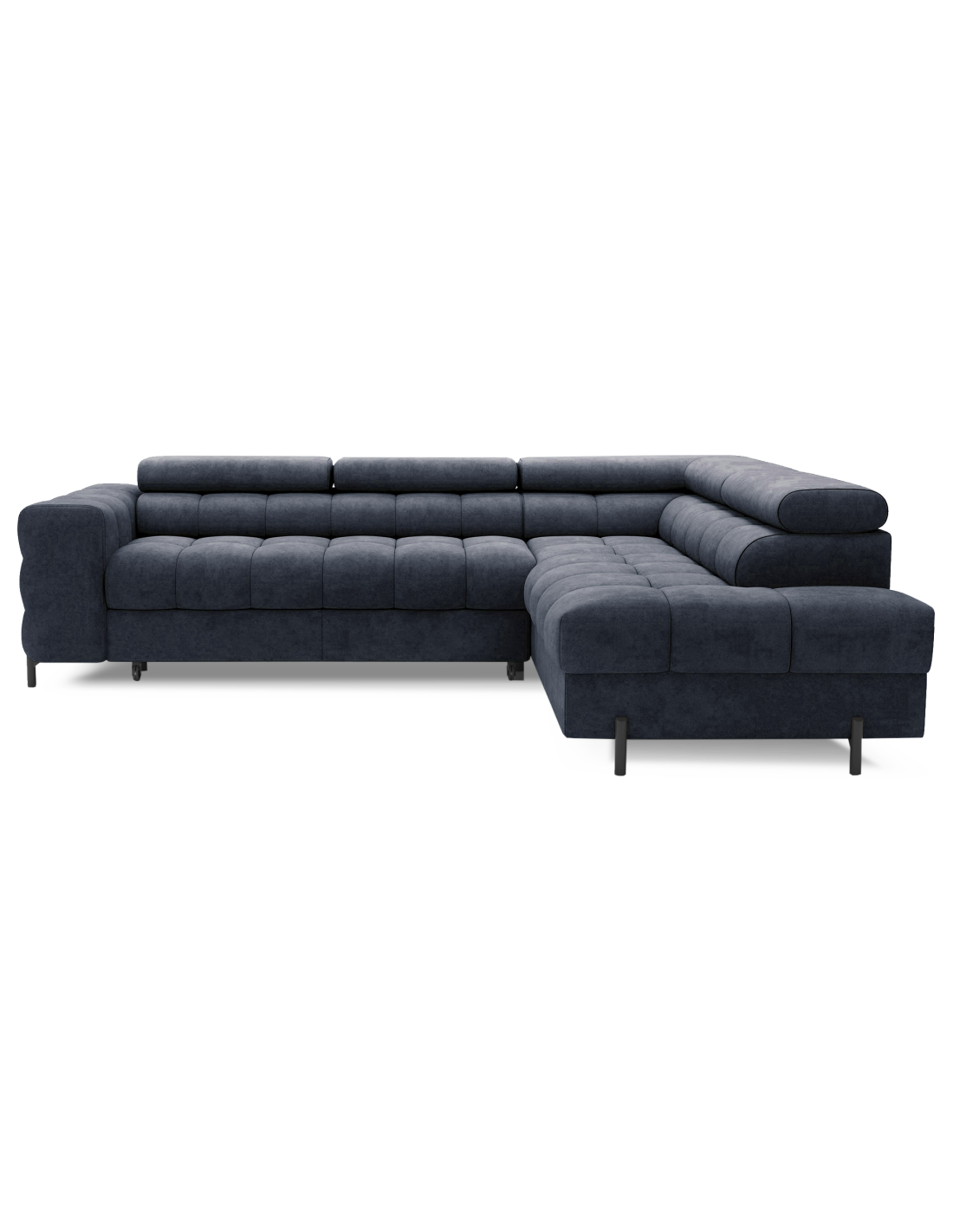 Canapé Convertible Bleu Foncé Ferrum 5 Places Angle Droit Grand Format 276x93x200cm