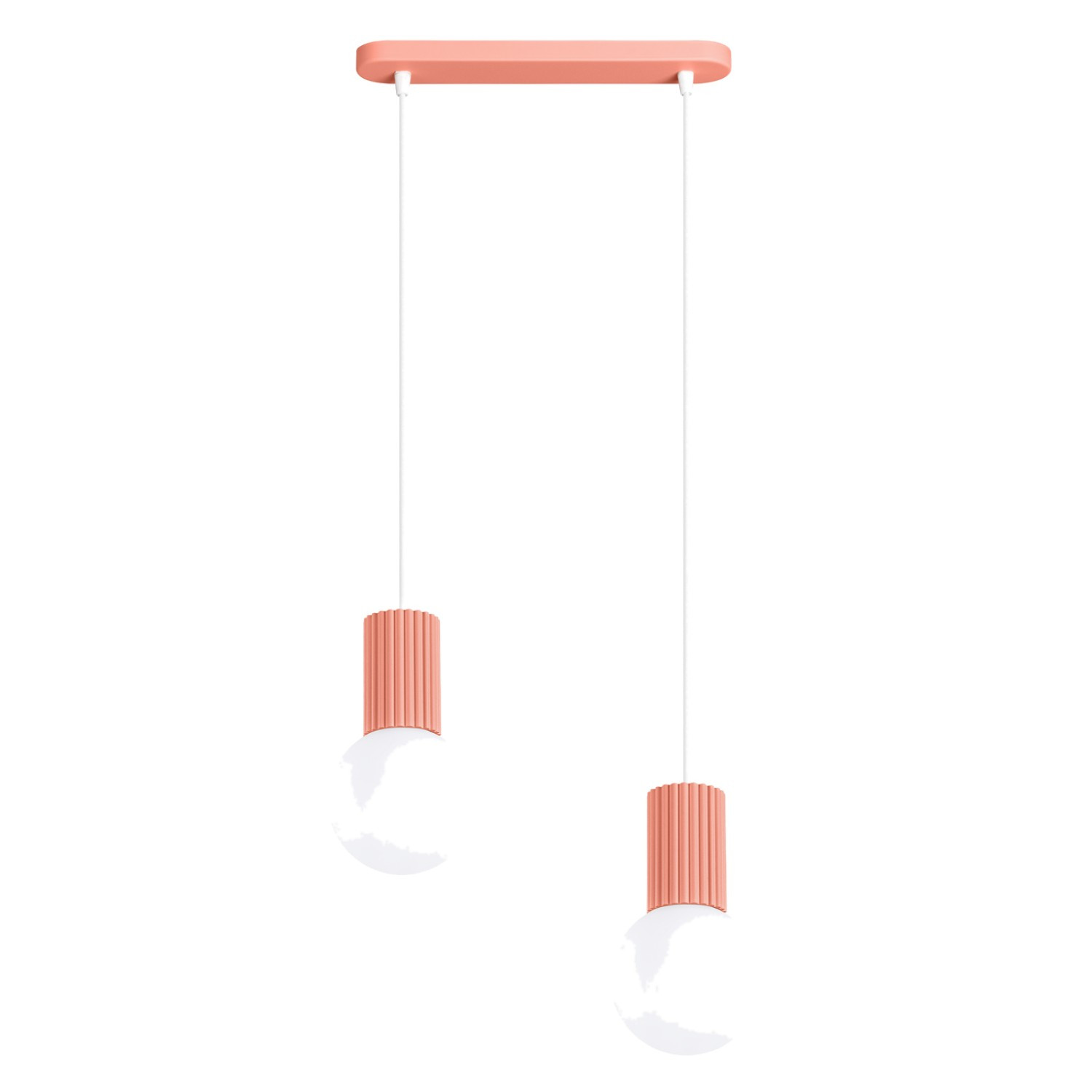Suspensions Halo Aluminium/verre Pêche 2xg9 33.5cm Sollux