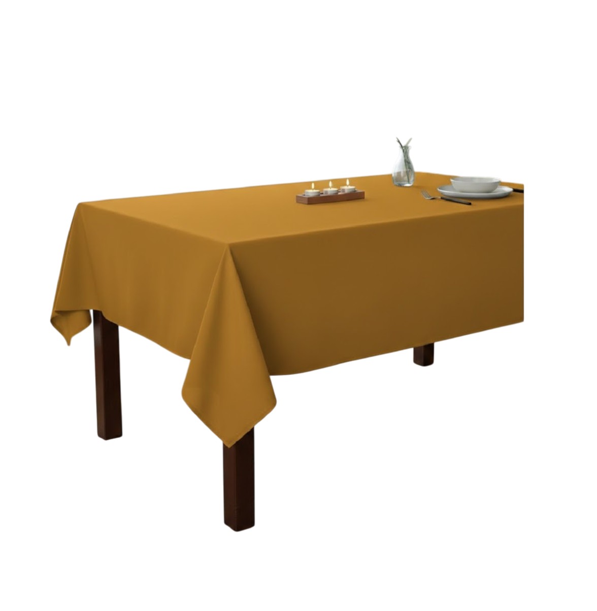 Nappe En Polyester Essentiel 145 X 240 Cm Curry