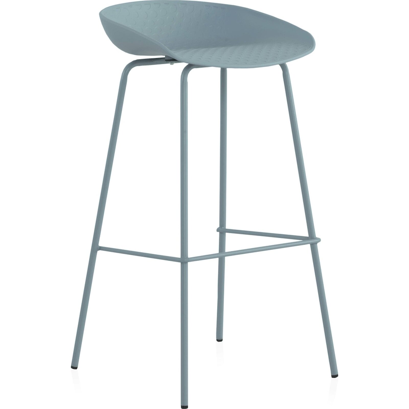 Tabouret Haut Bleu Ciel Design Métal Et Polypropylène Moderne - Bleu Ciel Pastel