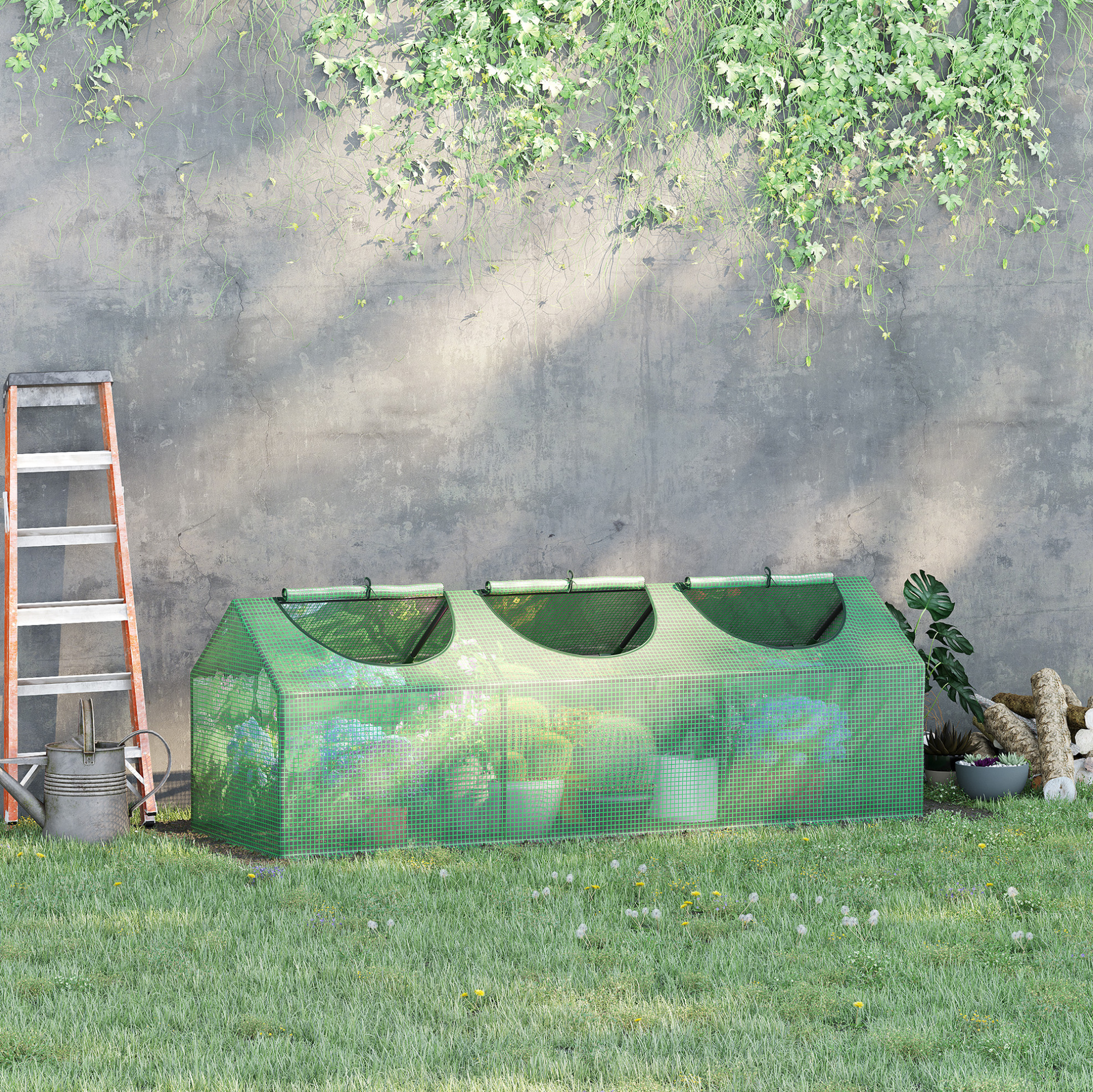 Mini Serre De Jardin Avec Fenêtres, Housse Pe Verte, 180 X 60 X 60 Cm, Redom