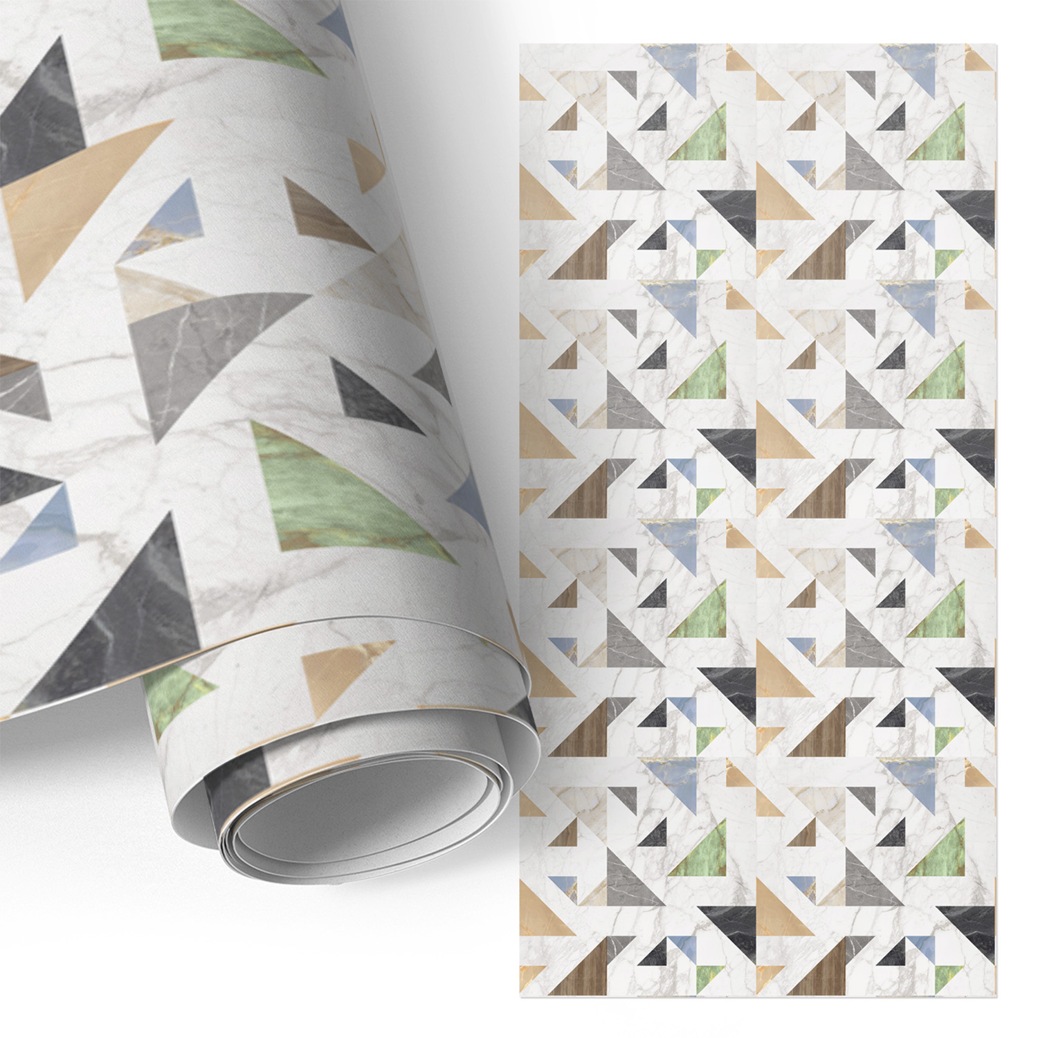 Film Adhesif Autocollant - Design Moderne - Imperméable - Pour Cuisine - Pour Plans De Travail Motif Géométrique 50x100 Cm