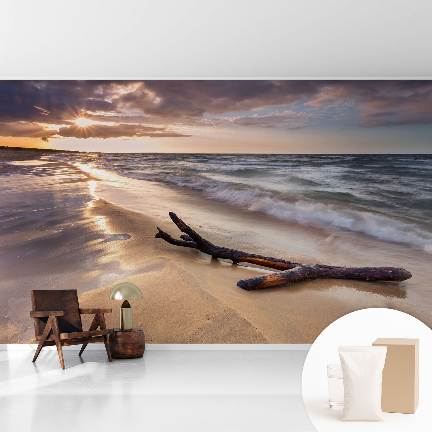Papier Peint Intissé Avec Imprimé Pour Intérieur Moderne Application Facile A Motif - Colle Incluse Gratuite Plage Occidentale 416x254 Cm