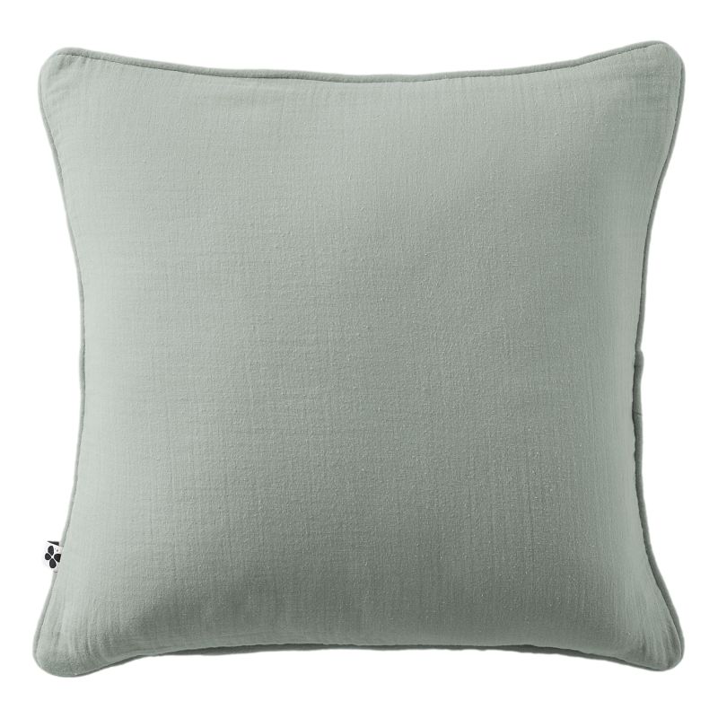 Coussin Déhoussable Avec Passepoil "gaïa" 45 X 45 Cm "gaze De Coton" L'Effet Papillon - Gaia Eucalyptus -