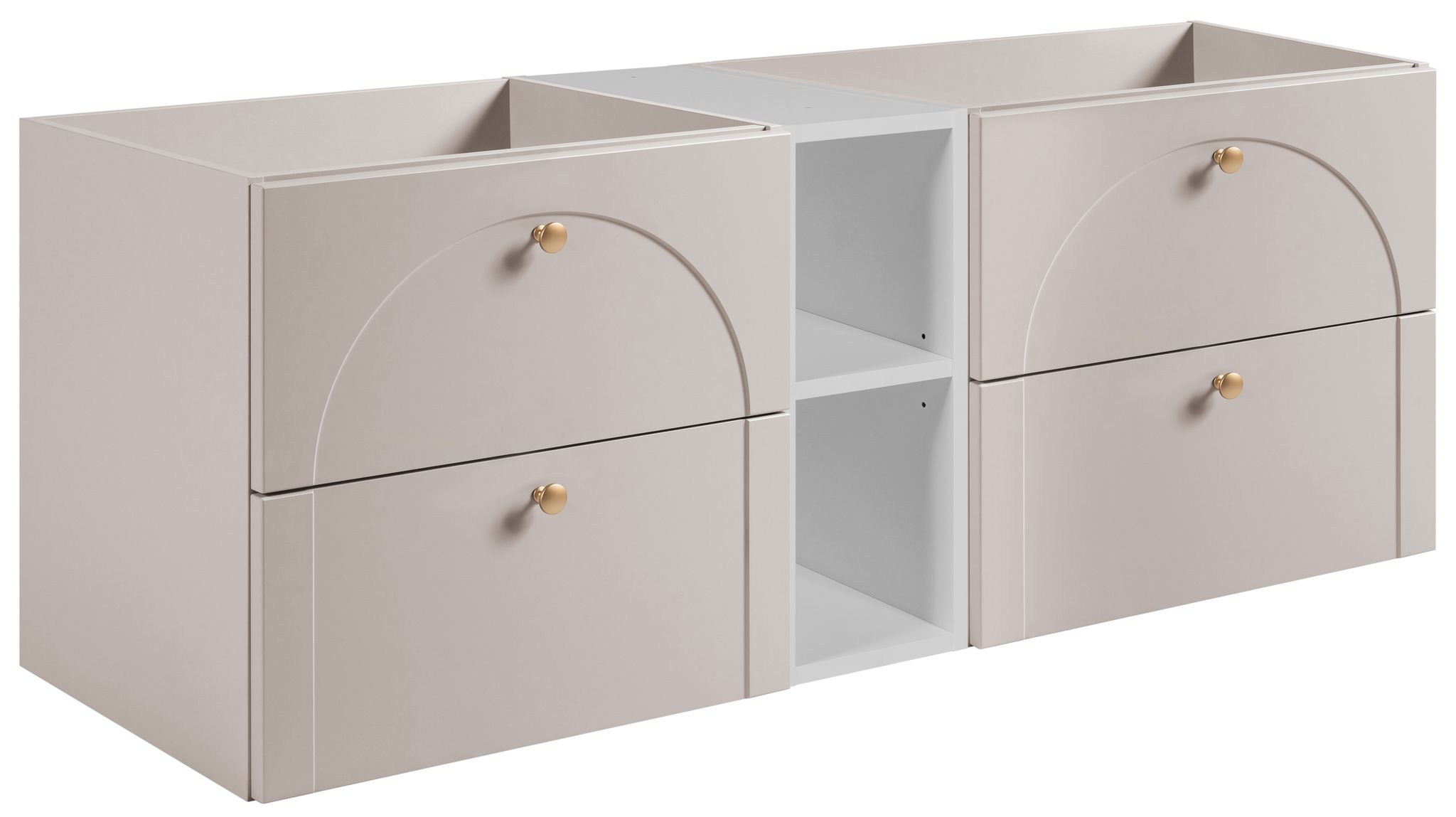 Meuble Sous Vasque Suspendu Aura Cachemire Avec Étagère Blanc 140 Cm G
