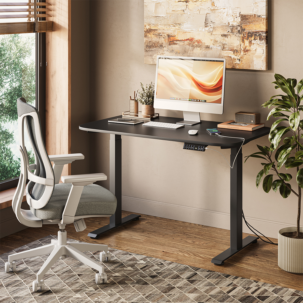 Bureau Elevate, Noir/anthracite, 120x70cm 2 Moteurs, Vicco