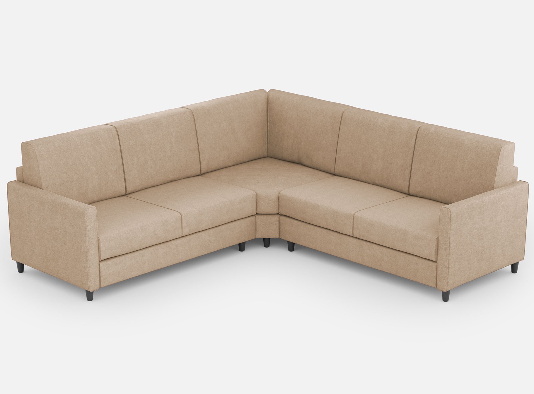 Canapé D'Angle Moderne Italien Tissu Beige Korane - 5 Tailles 241x241 Cm-taille 241x241 Cm