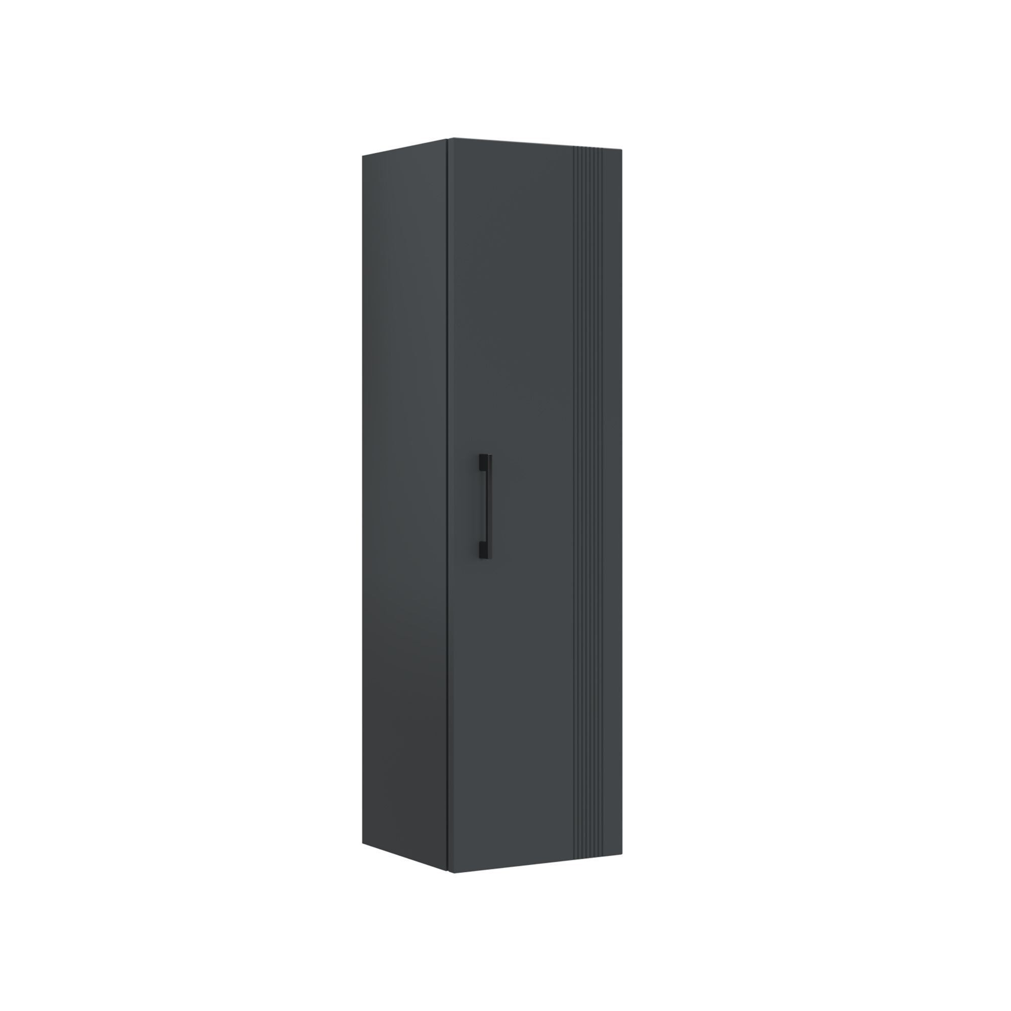 Armoire De Salle De Bain "bari 40" - 40 X 32 X 138 Cm - Matte Anthracite
