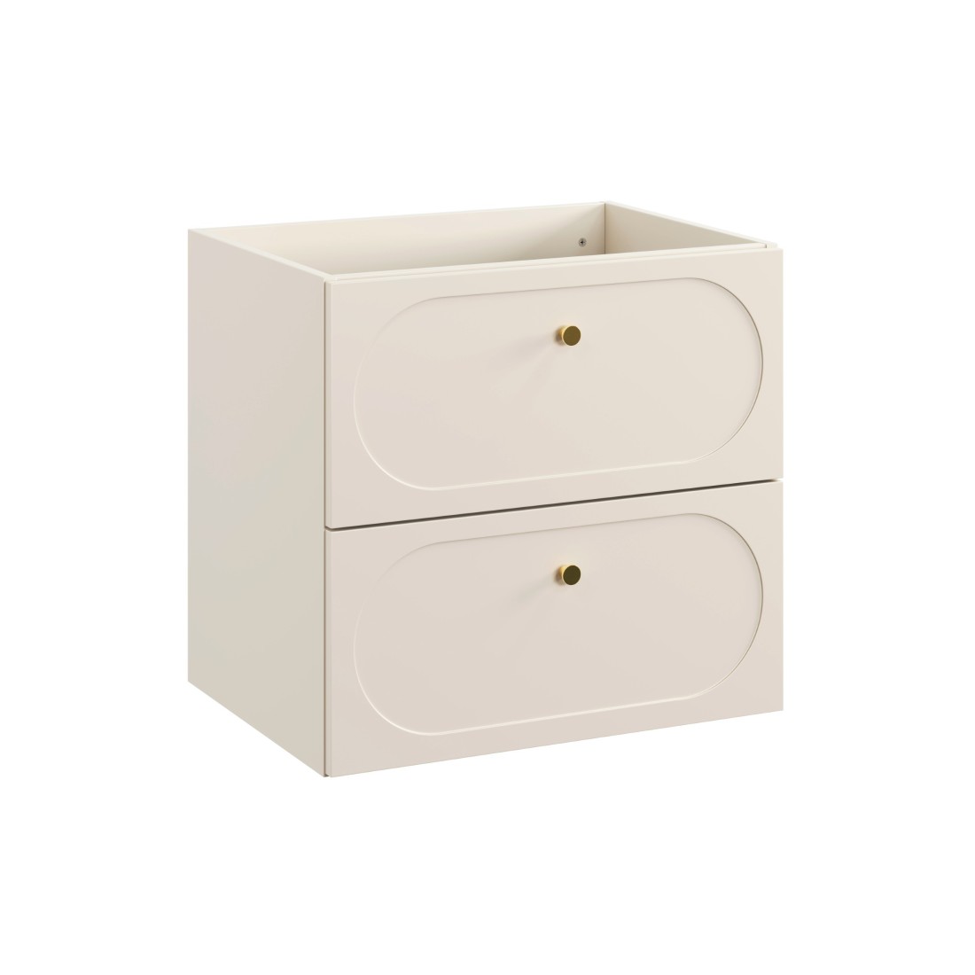 Meuble Sous Vasque Tornado 60 Cm - 2 Tiroirs - Finition Sable - Style Contemporain