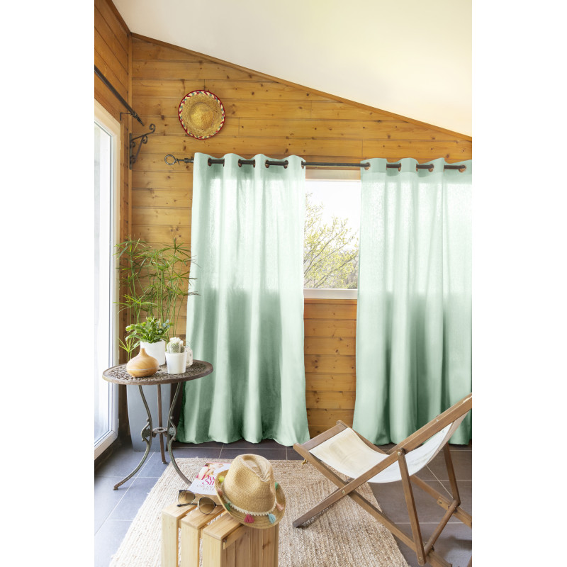 Lot De 2 Rideaux D'Ameublement "kala" En Coton 140 X 260 Cm L'Effet Papillon - Kala Menthe - 2 Panneaux 140 X 240 Cm
