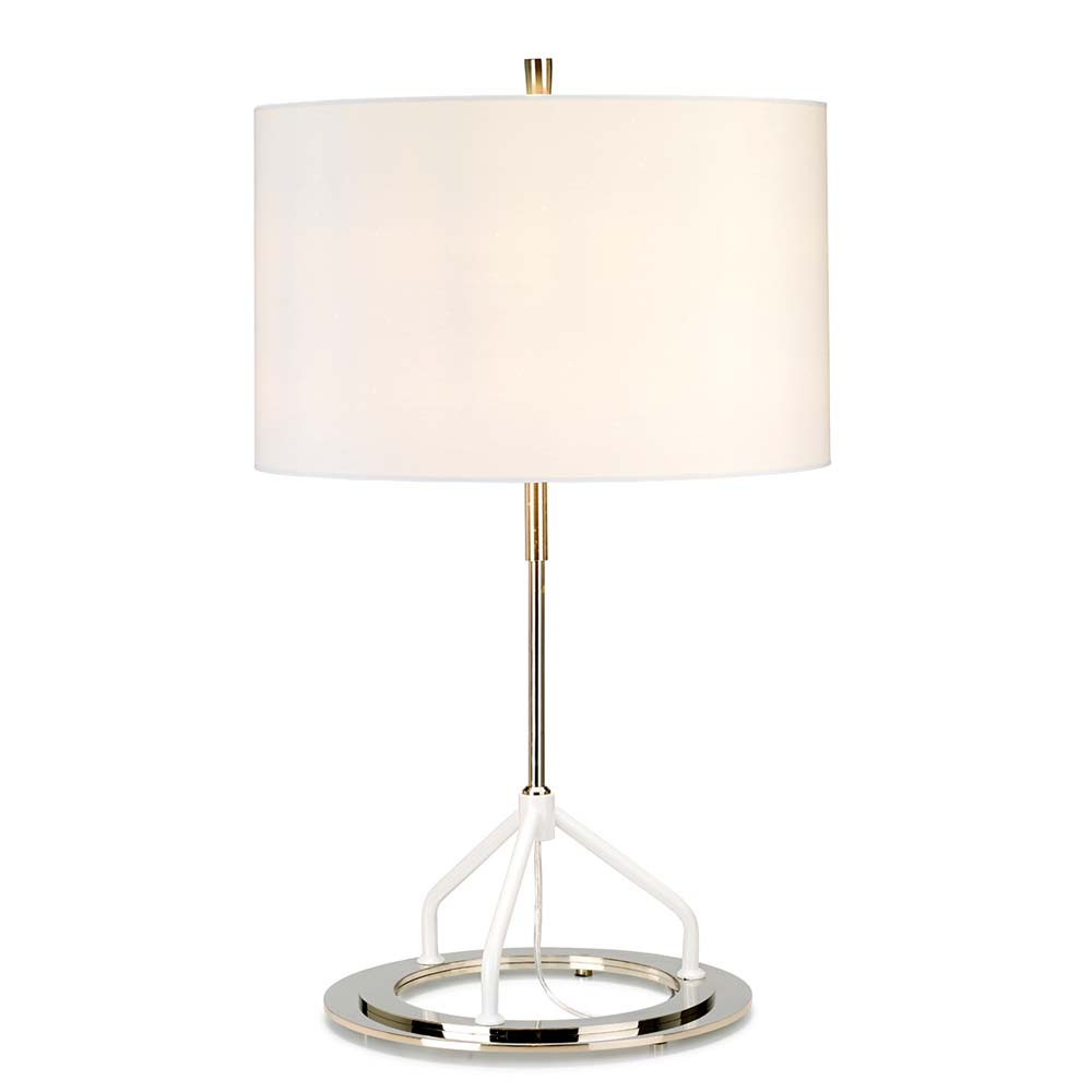 Lampe À Poser Nickel/ Blanc Vicenza E27 60w Elstead