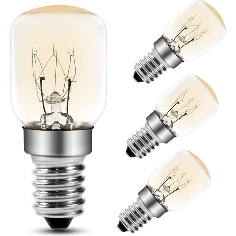 Ampoule Four 25w 300 Degres E14 T25 Ampoule Incandescence 2700k Blanc Chaud Dimmable Ampoules Pygmées Pour Four, Micro-ondes, Lampe De Sel, Lot De 4