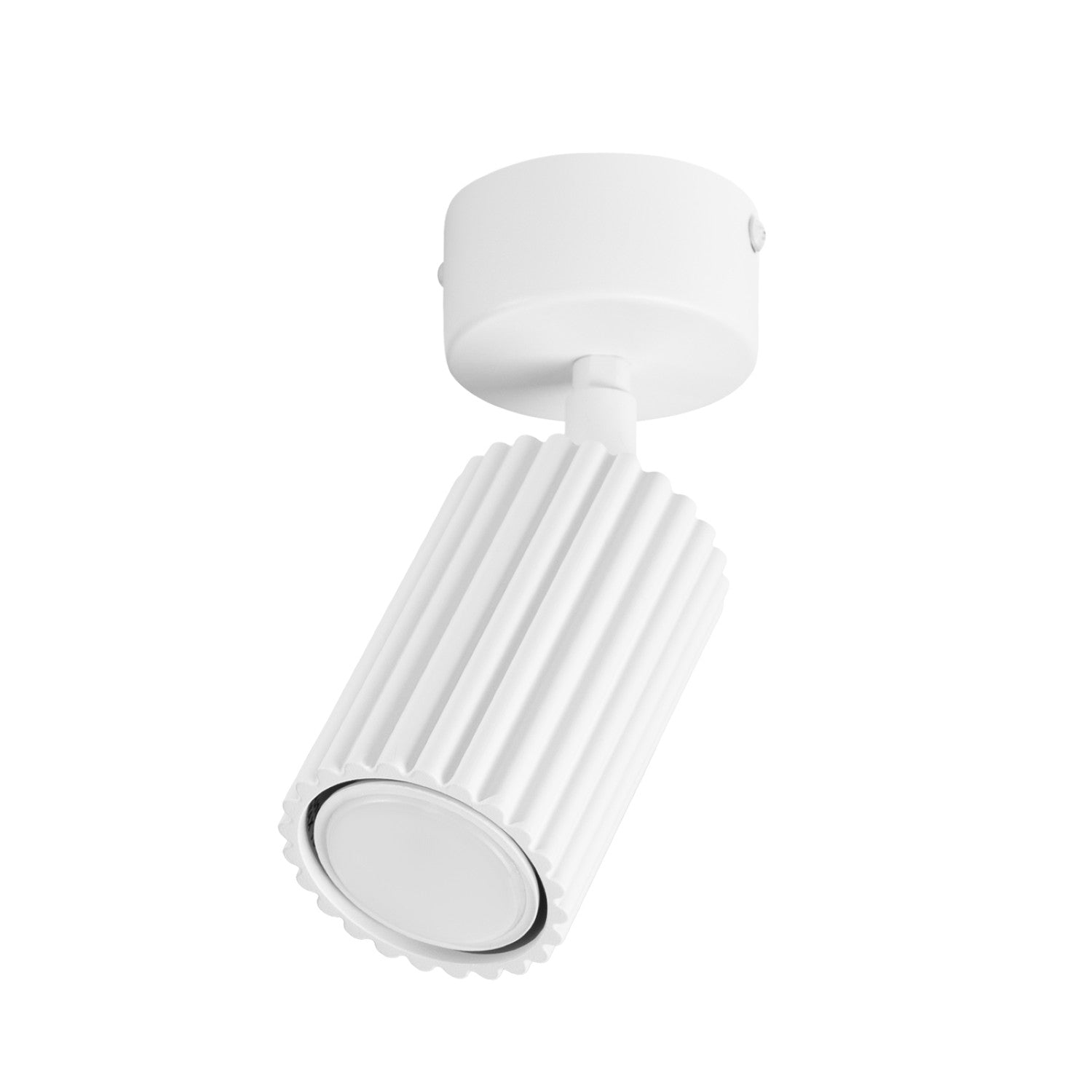 Spot De Plafond Rond Blanc Nervuré 1xgu10 10w Karbon Sollux Lighting