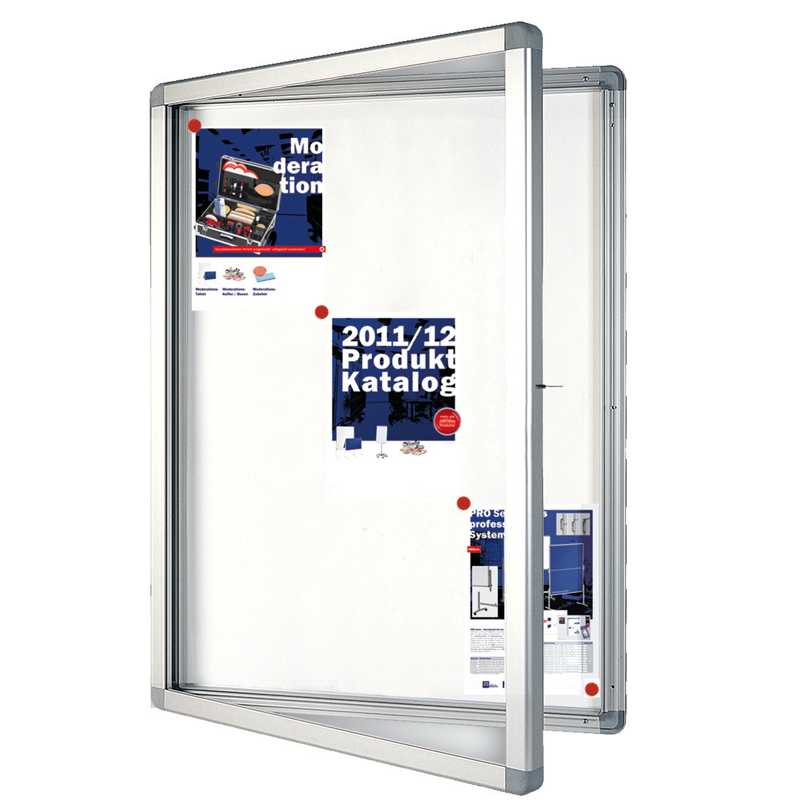Vitrine Murale 94 X 98 Cm Avec Cadre En Aluminium, 12 X A4 Avec Magnets, Tableau D'affichage