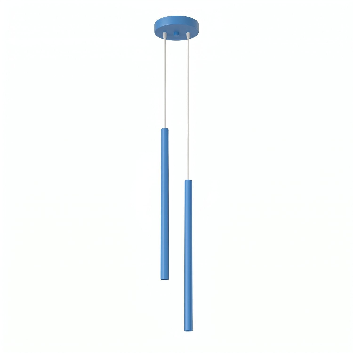 Suspension Moderne Bleue Pastelo Tubes Fins 2xg9 8w Sollux Lighting