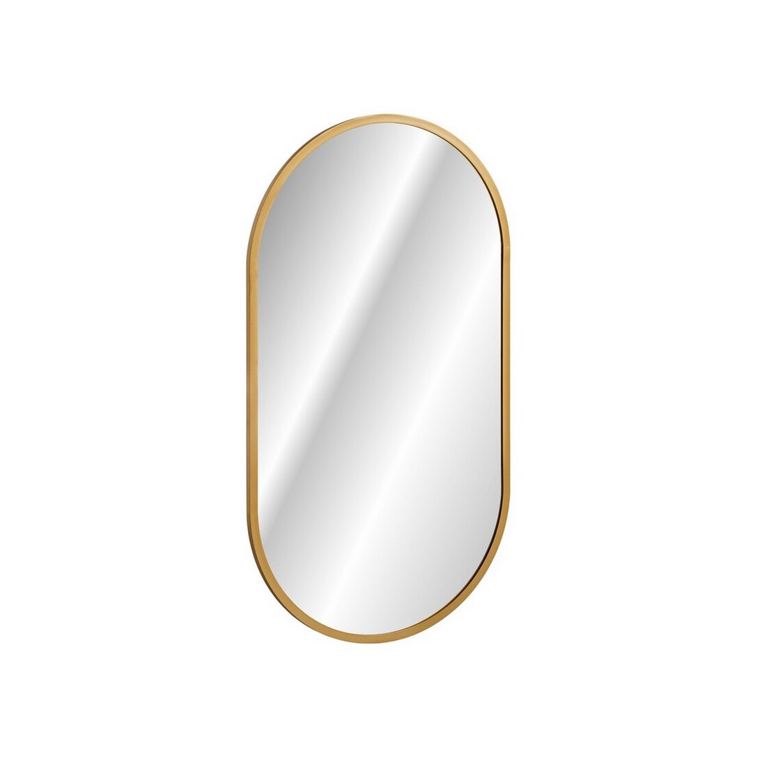 Miroir Salle De Bain Led Doré Ovale 90x50 Cm Ultra Fin