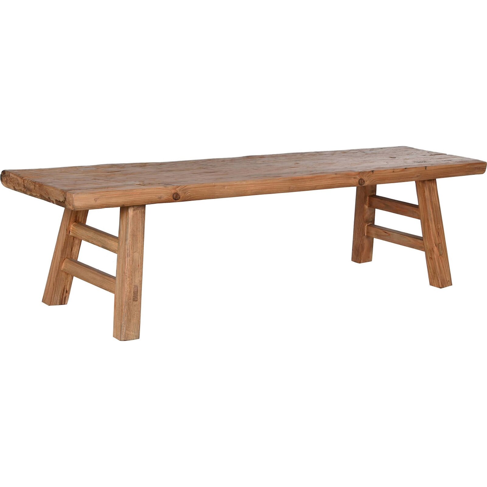 Table Basse Élégance Rustique En Orme Massif - Teinte Bois Naturel Clair Et Chaleureux