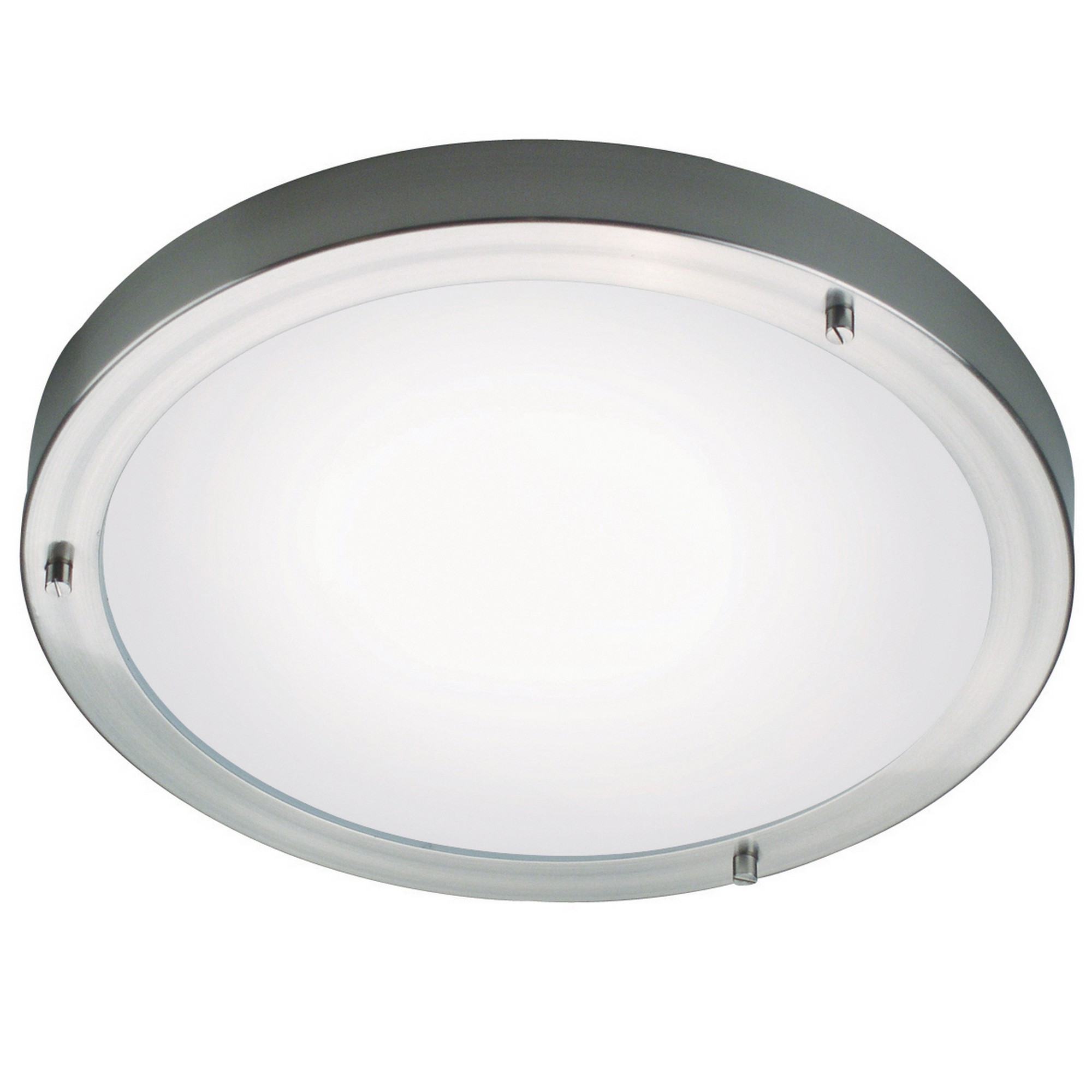 Nordlux - Plafonnier Ancona Maxi Verrerie Acier Brossé, H.8.4 - Ip44 - E27 / Intérieur
