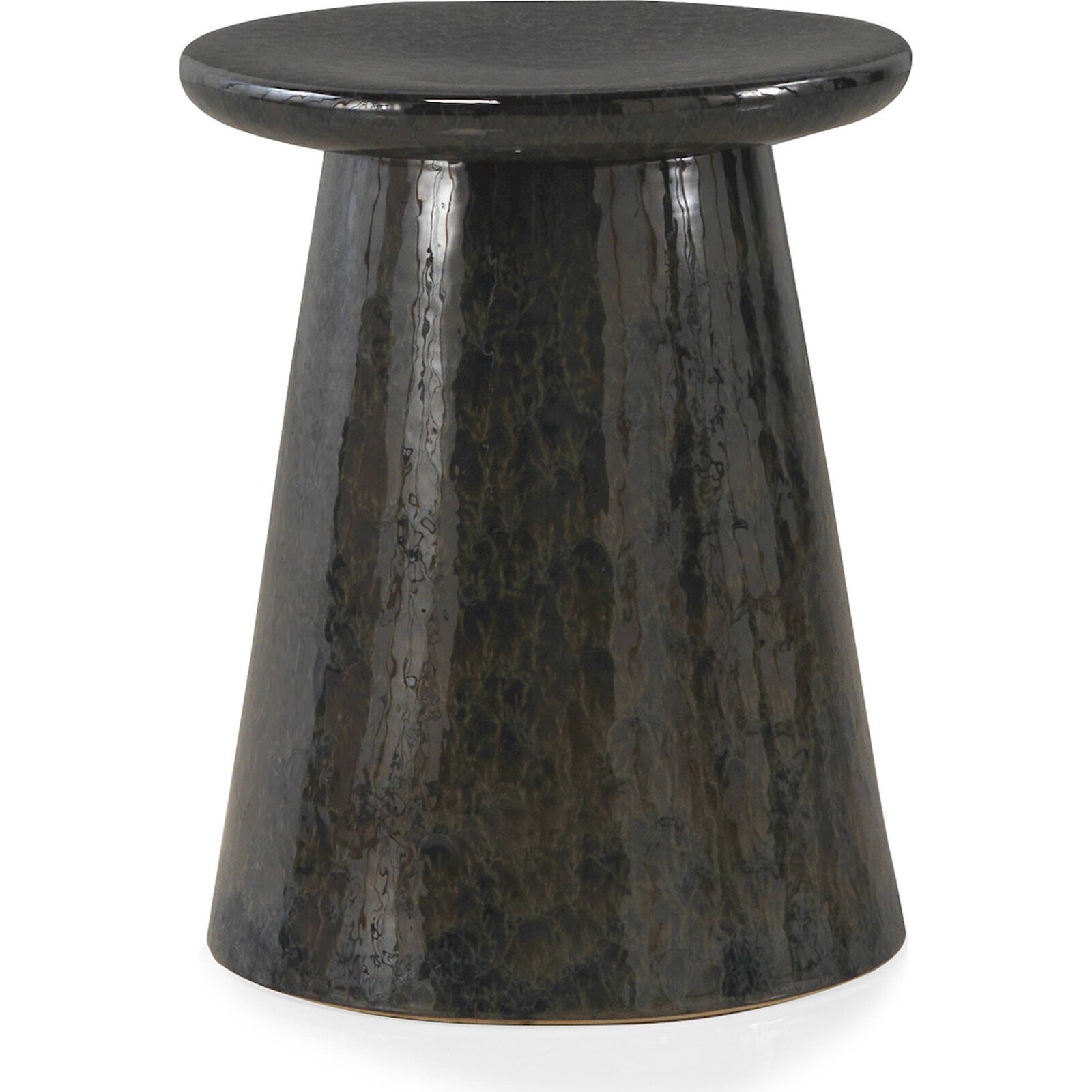 Tabouret Céramique Noir Design Moderne Multifonction - Noir Émaillé Profond