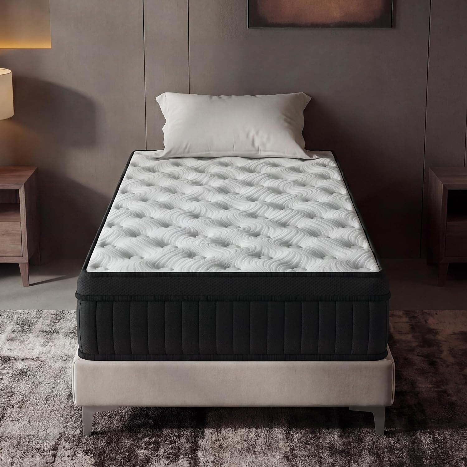 Dewinner Matelas 90x190 Cm, Épaisseur 30 Cm, Hybride Matelas À Ressorts Ensachés, Mousse A Memoire De Forme Haute Densite, Matelas 1 Places, Fermeté Moyenne, Certifié Oeko-tex