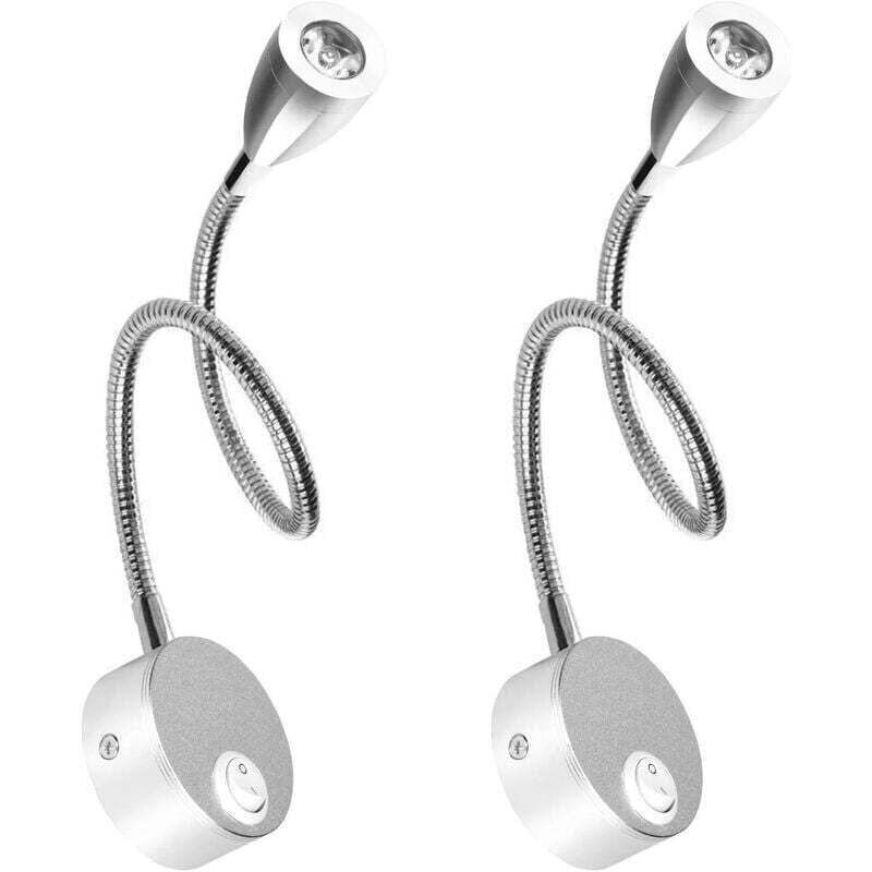 Lampe Chevet Murale 2 Lumières Applique Liseuse Led Col De Cygne Lumière 3w, 3000k Blanc Chaud Lampe De Lecture