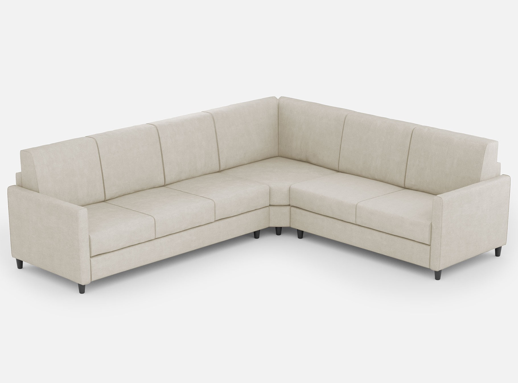 Canapé D'Angle Moderne Italien Tissu Blanc Cassé Korane - 5 Tailles 281x241 Cm-taille 281x241 Cm