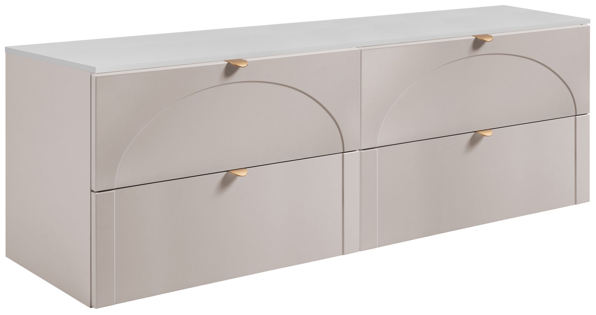 Meuble Sous Vasque Suspendu Aura Cachemire Avec Le Plan Blanc 160 Cm K