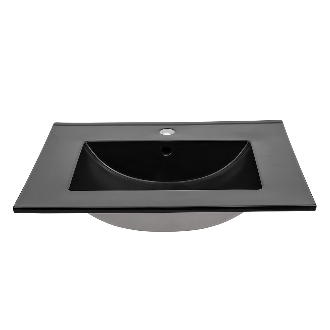 Vasque À Encastrer Axis 81 Cm Noir Mat Céramique Design Contemporain
