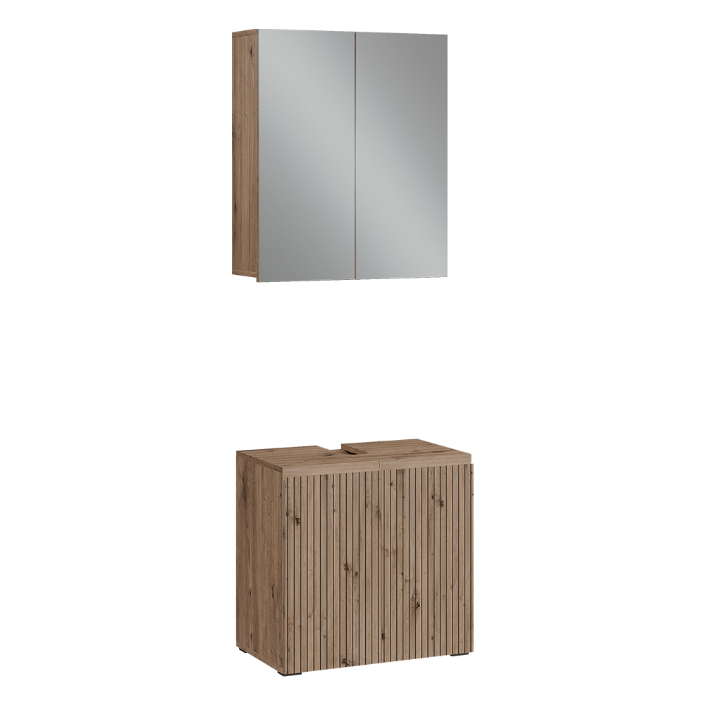 Meubles Bain Takumi, Chêne Artisan, 2 Pièces, Vicco