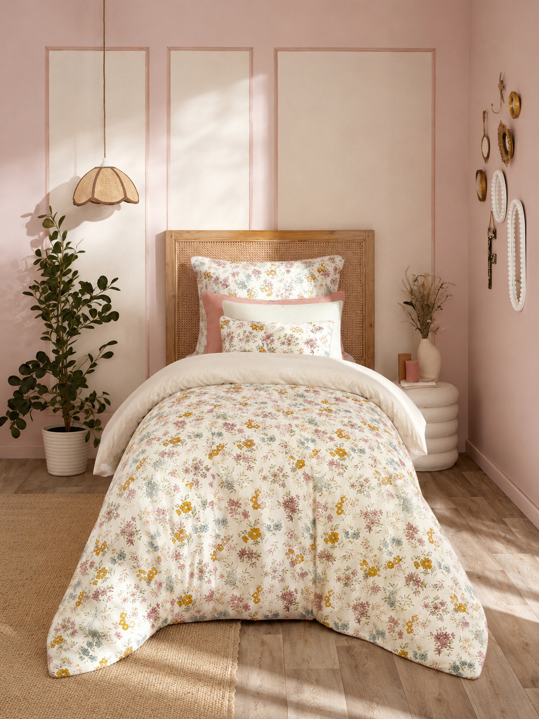 Housse De Couette Réversible 140 X 200 Cm Double Gaze De Coton 125 G/m² Ava Pampa