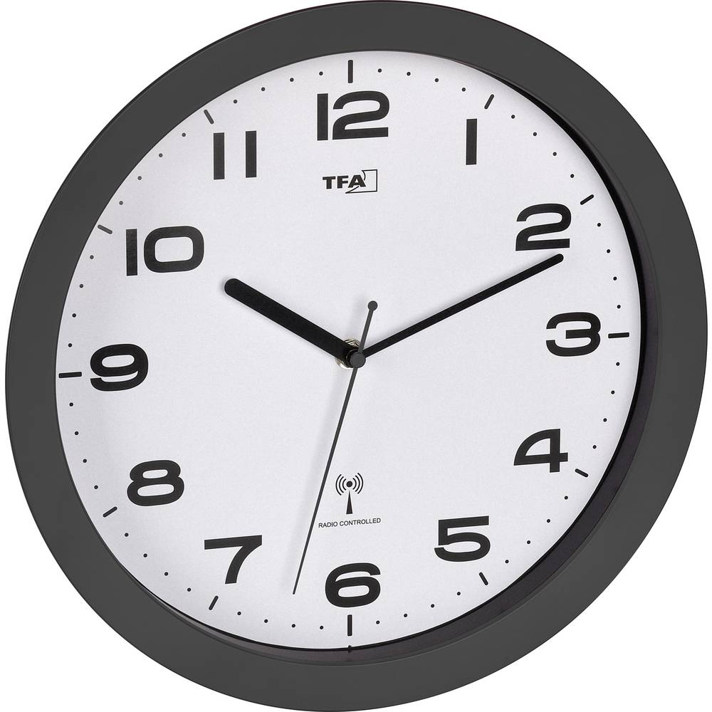 Horloge Murale Tfa Dostmann 60.3554.10 Radiopiloté(e) 50 Mm X 320 Mm Anthracite Mécanisme D'Horloge Silencieux