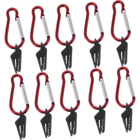 10 Jeux De Pinces Pour Bâche, Clips De Tente Avec Mousquetons Pour Auvents De Camping, Toiles, Abris Extérieurs, Accessoires